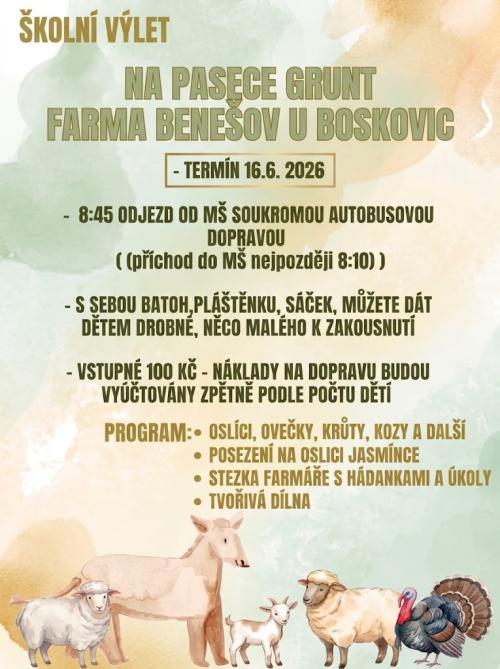 Výlet se koná 16.6.2026