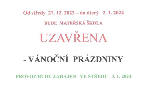 Vánoční prázdniny